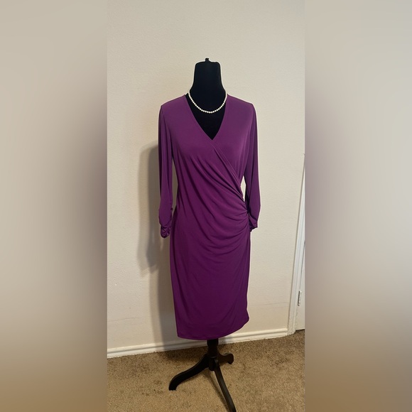 Susan Graver Dresses & Skirts - Susan Graver Deep Purple Long Sleeve Dress